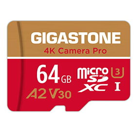 5年保証 Gigastone 64GB マイクロSDカード A2 V30 Ultra HD 4K ビデオ録画 Gopro アクションカメラ スポーツカメラ 95MB/s マイクロ SDXC UHS-I U3 Class 10 SD変換アダプタ付き