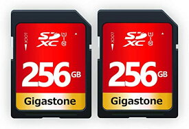 Gigastone SDカード 256GB 2枚セット UHS-I U1 Class 10 SDXC メモリーカード 高速 Full HD ビデオ デジタルカメラ SD card ミニケース2個付き