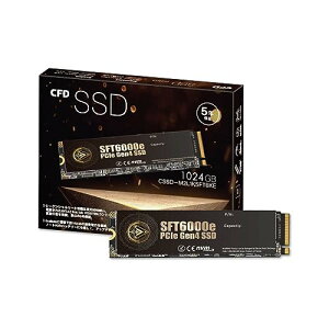 CFD SSD M.2 NVMe SFT6000e V[Y 3D NAND TLC̗p SSD PCIe Gen4 4 (ǂݎő6000MB/S) M.2-2280 NVMe SSD1024GB CSSD-M2L1KSFT6KE [J