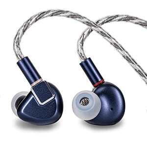 LETSHUOER S12 Pro イヤホン 14.8mm平面磁気駆動ドライバー 有線イヤモニ カナル型 モニターイヤホン 2pin 0.78mm 単結晶銅銀メッキケーブル(2.5mm/3.5mm/4.4mm交換式プラグ, ディープスペースブルー)