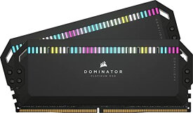 CORSAIR DDR5-6400MHz デスクトップPC用メモリ DOMINATOR PLATINUM RGB DDR5シリーズ (PC5-51200) Intel XMPメモリキット 32GB ブラック 16GB 2枚 CMT32GX5M2B6