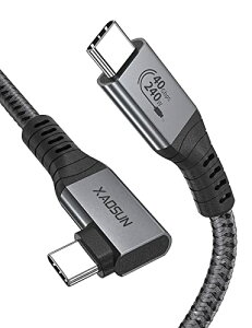 XAOSUN USB4 ケーブル Thunderbolt 4 ケーブル対応 L字型 240W Thunderbolt 3 USB 3.2下位互換 USB-IF認証 40Gbpsデータ転送 240W 48V/5A超急速充電 8K@60Hz映像出力 PD3