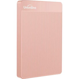 UnionSine 超薄型外付けHDD ポータブルハードディスク 500GB 2.5インチ USB3.0に対応 PC/Mac/PS4/XBox適用 (ピンク HD2510