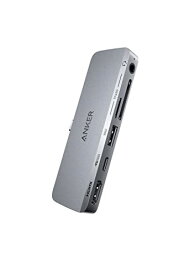 Anker 541 USB-C ハブ (6-in-1, for iPad) USB PD対応 4K対応 HDMI出力ポート 多機能 データ転送用USB-Aポート microSDSDカードスロット 3.5mmオーディオジャック (グレー)