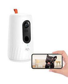 Anker Eufy Dog Camera D605 犬, 猫用自動給餌器 ペットカメラ / Wi-Fi ペットカメラ / 360 ビュー / 犬 猫 留守番 / 飛び出すおやつ / 3段階 給餌距離調整 / 見守り/ 双方向会話 / スマホ対応 /