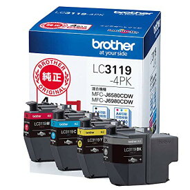 ブラザー工業 brother純正 インクカートリッジ4色パック(大容量) LC3119-4PK 対応型番:MFC-J6983CDW、MFC-J6583CDW、MFC-J5630CDW 他