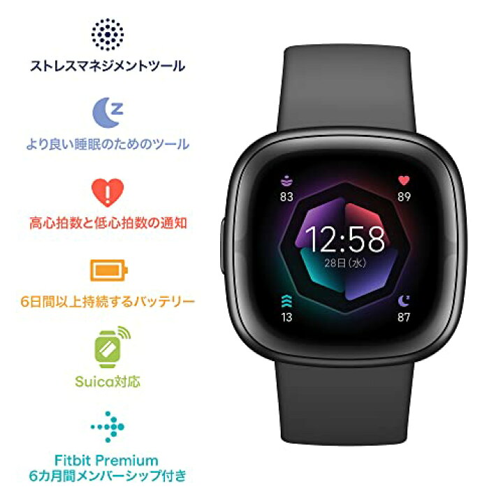 楽天市場】Suica対応 Fitbit Sense 2スマートウォッチ シャドーグレー 