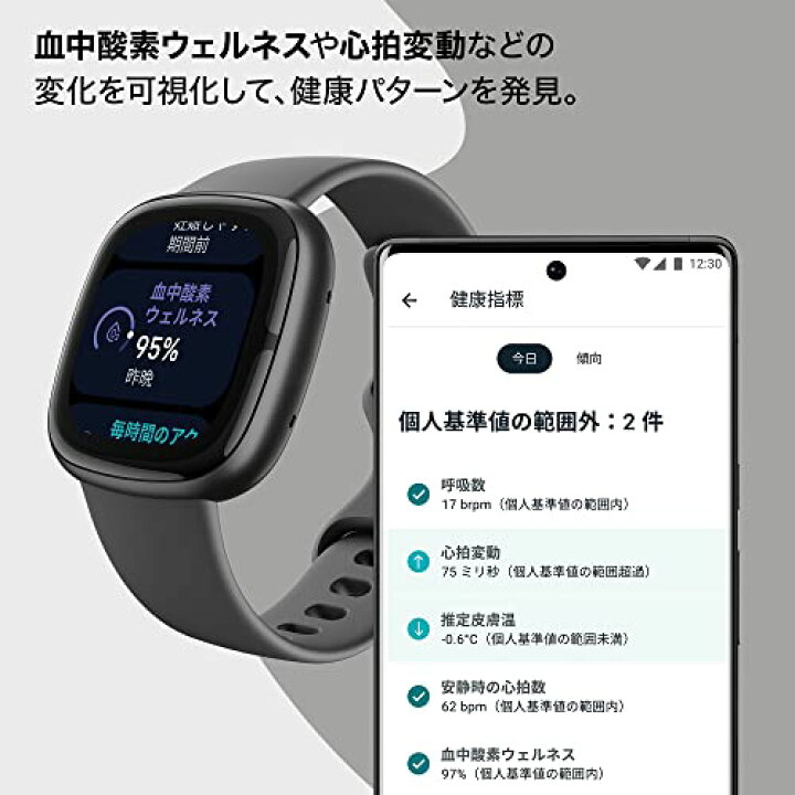 楽天市場】Suica対応 Fitbit Sense 2スマートウォッチ シャドーグレー 