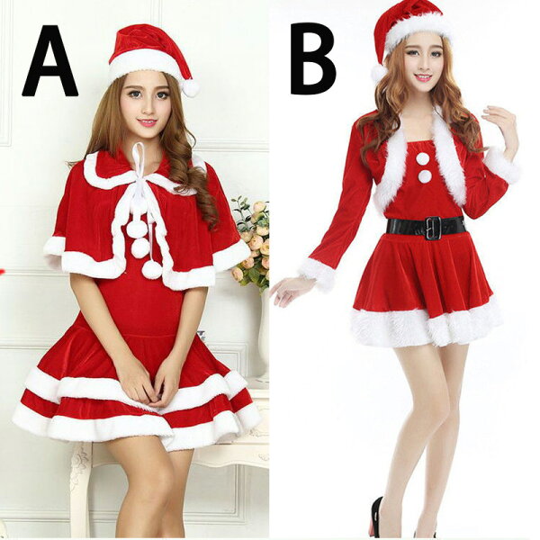 【ランキング3位獲得】サンタクロース サンタ服 女の子 大人 サンタコスプレ クリスマス衣装 ワンピース 帽子 コスチューム 仮装 演出服 パーティー クリスマスプレゼント 可愛い コスプレ qc1001