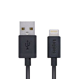 ロジテック ライトニングケーブル iphone 充電ケーブル apple認証 スリムコネクター採用し、ケースを選ばない iPhone iPad iPod 対応 2.0m ブラック LHC-FUAL20BK