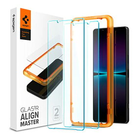 Spigen AlignMaster ガラスフィルム Sony Xperia 1 IV 用 ガイド枠付き ソニー Xperia 1 iv 対応 保護 フィルム 2枚入