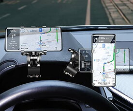 Mies 1620度 1260度 回転 高機能 スマートフォンフォルダー 車載ホルダー クリップ式 ダッシュボード / デスク / サンバイザー 適用 スマホスタンド スマホホルダー 車 クリップ 360度回転可 着脱簡単 落下防止 iPhone A