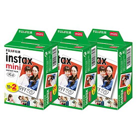 富士フィルム カラー チェキフィルム instax mini 2パック品 JP2(20枚入り) 3個セット 60枚入 マルチカラー