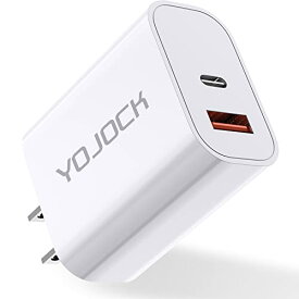YOJOCK PD 充電器 20W USB充電器 Type-C PDQC3.0対応 急速充電器 2ポート USB-A USB-C ACアダプター PDQC3.0対応 PSE認証済 携帯充電器iPhone 15 / 14 / 13 iPad Air (第