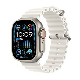 Apple Watch Ultra 2 GPS + Cellularモデル - 49mmチタニウムケースとホワイトオーシャンバンド