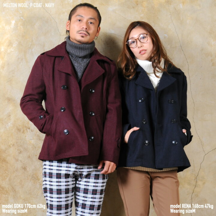 楽天市場 ピーコート Pコート メンズ ジャケット メルトンpコート メンズジャケット ショート丈 ショート 学生 コート 細身 服 冬服 秋服 冬 秋 アウター Sサイズ Xlサイズ ビジネス 赤 レッド ブルー ブラック キャメル Enjouemen