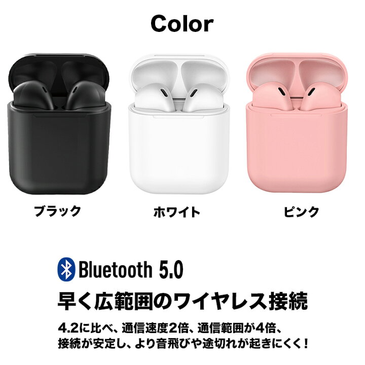 楽天市場 ワイヤレスイヤホン Bluetooth5 0 I12自動ペヤリング イヤホン 3色 ブルートゥース イヤホン Iphone Android 対応 送料無料イヤホン Bluetooth 高音質 スマホ Plaza