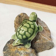 ミニチュア 置物 飾り フィギュア 緑 亀（かめ） 3.5cm 添配 盆栽飾り インテリア 枯山水 日本庭園 飾れ…