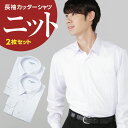 長袖 ニットシャツ A体 B体 2枚セット 白 ポリエステル90％ キュプラ10％