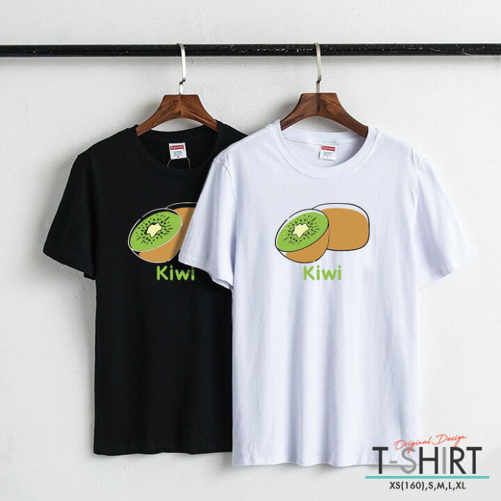 楽天市場 Tシャツ レディース メンズ クルーネック 丸首 綿 半袖 カットソー ロゴ プリント 大人かわいい オシャレ ペア カップル おそろ リンクコーデ おしゃれ カワイイ フルーツ 果物 キウイ イラスト No Other