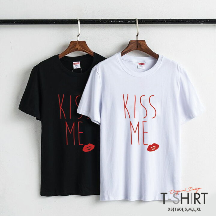 楽天市場 Tシャツ レディース メンズ クルーネック 丸首 綿 半袖 カットソー ロゴ プリント 大人かわいい オシャレ ペア カップル おそろ リンクコーデ Lip リップ 唇 セクシー Kiss Me レッド 大人かわいい オシャレ No Other