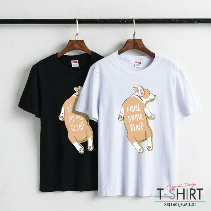 楽天市場 Tシャツ レディース メンズ クルーネック 丸首 綿 半袖 カットソー ロゴ プリント 大人かわいい オシャレ ペア カップル おそろ リンク コーデ コーギー 犬 Dog 寝そべりコーギー ウェルシュコーギー 可愛い 大人かわいい No Other