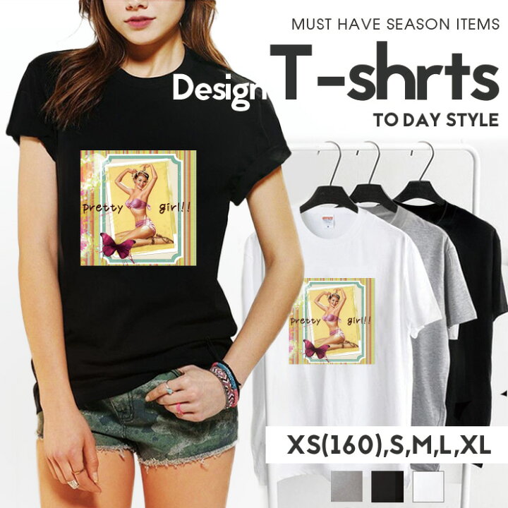 楽天市場 Tシャツ レディース メンズ クルーネック 丸首 綿 半袖 カットソー オシャレ 大人かわいい レトロ セクシー ビキニ 水着 アメリカン ガール ヴィンテージ ペア カップル おそろ リンクコーデ No Other