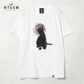 猫 Tシャツ レディース 猫 tシャツ メンズ 半袖 猫柄tシャツ ねこ イラスト 猫 tシャツ おもしろ ネコ 猫柄 猫雑貨 おしゃれ ペアルック プレゼント 大きいサイズ【 インディアン クロネコ 黒猫 -1011 】