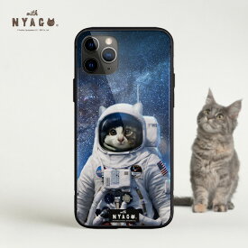 スマホケース 猫 iPhoneケース iPhone14 iPhone13 iPhone12 11 XR iPhoneSE 2 3 ガラスケース 背面強化ガラス TPUバンパー【 パイロット ノアちゃん 宇宙 NYASA 】 猫柄 ネコ柄 かわいい スマホケース 猫 可愛い スマホカバー