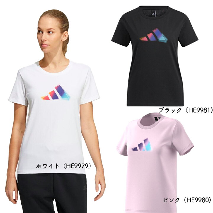 楽天市場 アディダス レディース ウエア Ust ロゴ グラフィック 半袖tシャツ テニスウェア テニス スポーツ スポーツウェア ヨガ 半袖 ティシャツ グラフィックティシャツ シンプル おしゃれ かわいい オシャレ グラデーション クールネック 白 ホワイト 黒 ブラック
