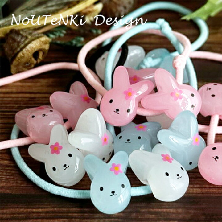 楽天市場】つぶらな瞳 うさぎ ボタン キッズ ヘアゴム (2つ) シンプル  