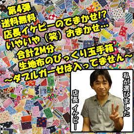 第4弾 送料無料 福袋 毎週7セット限定 レターパックライト発送 店長イケピーのでまかせ!? いやいや（笑）おまかせ… 合計2M分 生地布のびっくり玉手箱 ダブルガーゼは入ってません 布 布地 生地 の 福袋 手芸 パッチワーク