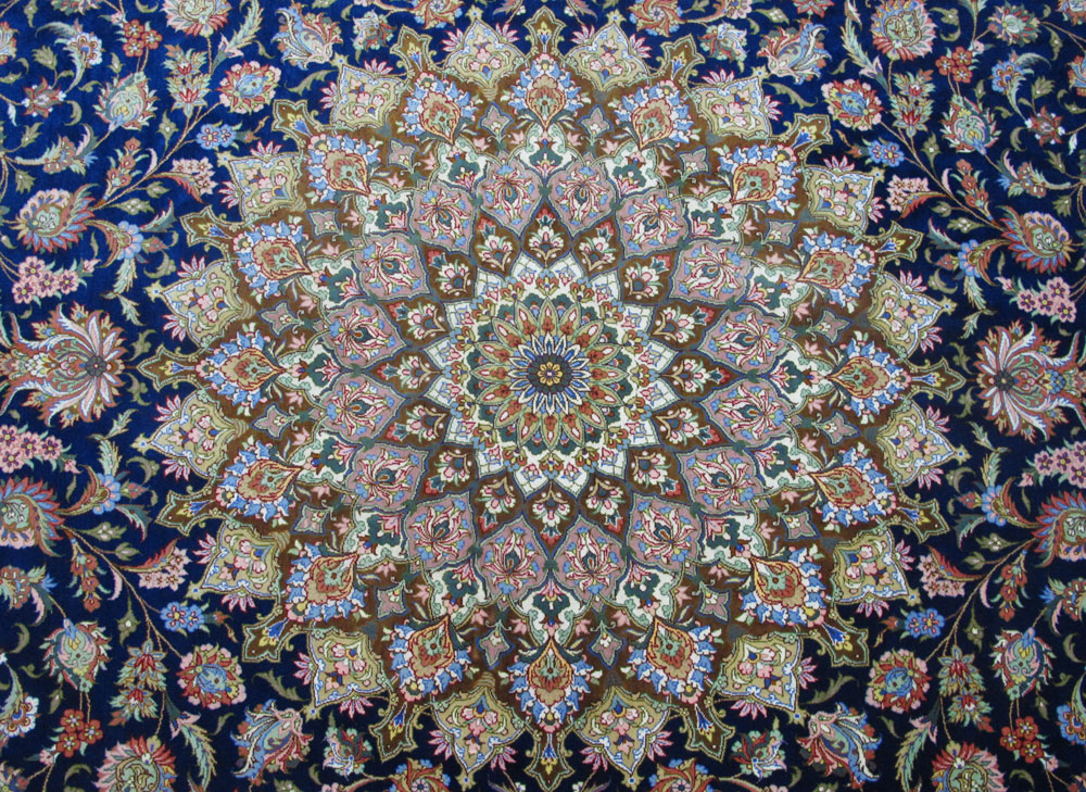 楽天市場】ペルシャ絨毯 イラン・クム シルク 100％ モハンマディ 297 