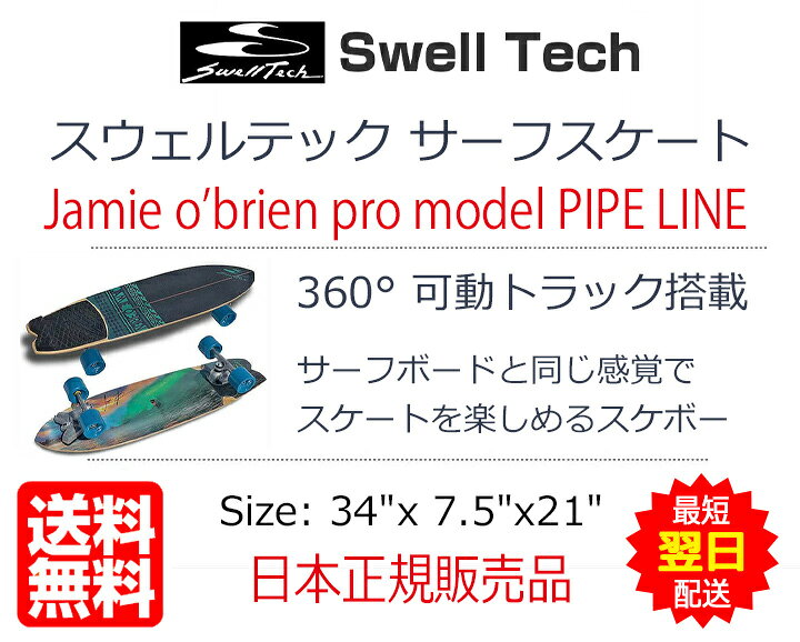 楽天市場】スケートボード Swell Tech スウェルテック 34インチ JAMIE  