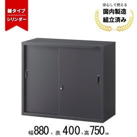 スチール 書庫 引き戸 引違い書庫 生興 ASK-32S シリンダー錠 ブラック