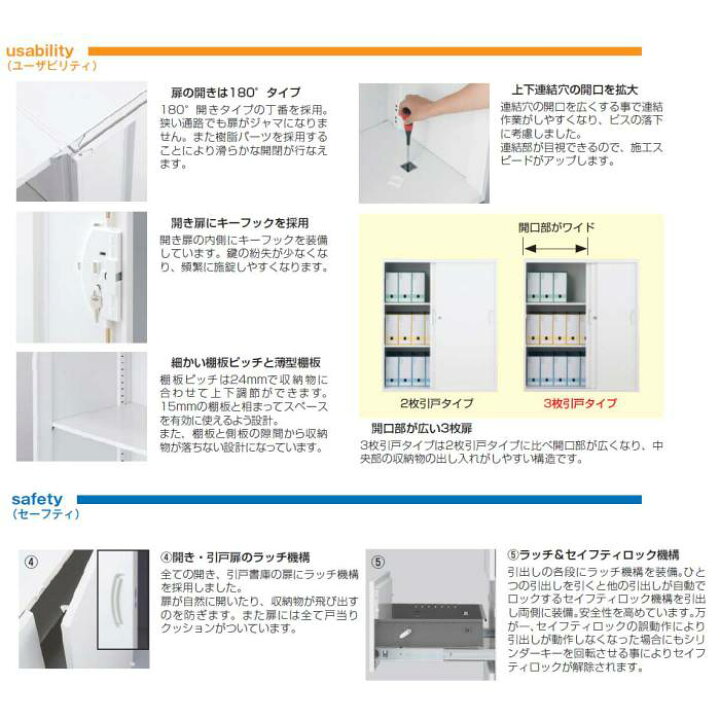 楽天市場】スチール 書庫 両開き 生興 QUWALL RW45-10H-D2 ダイヤル錠 