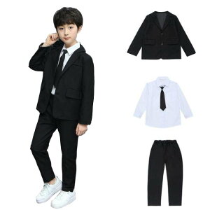 【送料無料】子供服 男の子スーツ 入学式 入園スーツ こどもスーツ 男の子 3点セット ジャケット+パンツ+白シャツ フォーマルスーツ スーツ 子供スーツ キッズ 卒業式 スーツ ベビー服 上下