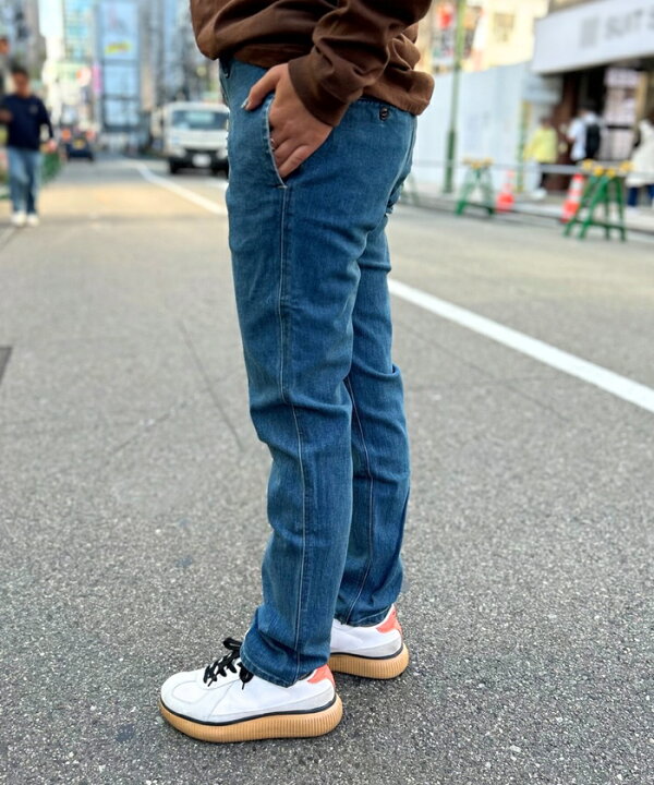 楽天市場】ストレッチ デニム テーパード パンツ ユーズド感 