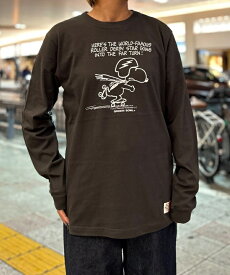 スヌーピー ロング Tシャツ 長袖 SNOOPY ロンティ PEANUTS 可愛い 着やすい コーデ 大人 綿100 コットン レディース メンズ キャラクター ピーナッツ PEANUTS かわいい プリント