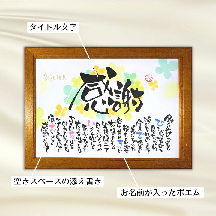 楽天市場 手書き 感謝 プレゼント おもいやりポエム 名入れ 2名様まで 両親へのプレゼント 結婚式 両親 贈呈品 名前入り ポエム 退職祝い 定年 退職 プレゼント 父 母 感謝状 ポエム 名前詩ギフト おもいやり家