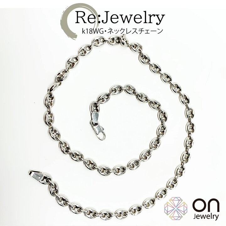 楽天市場】【新品仕上げ】ネックレス K18WG デザイン ネックレス  