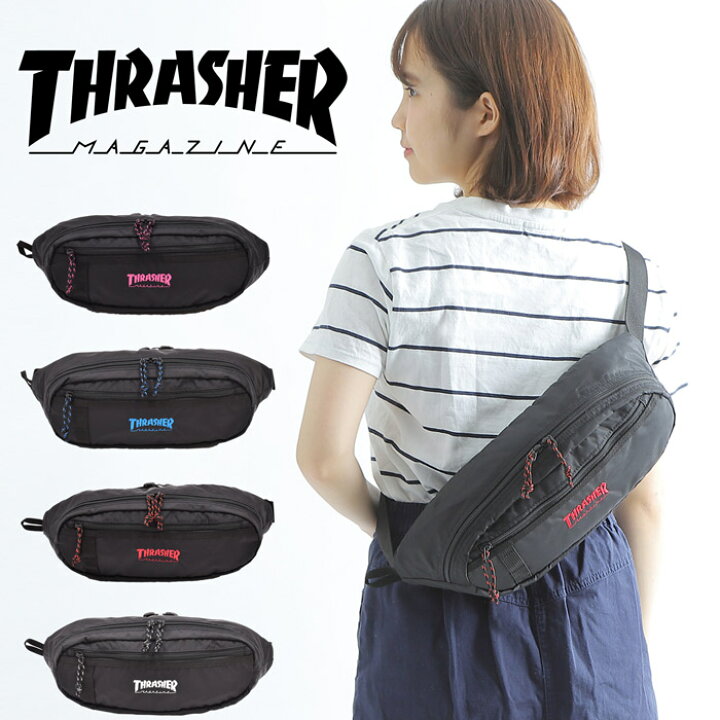 楽天市場 メール便送料無料 ボディバッグ ウエストバッグ S スラッシャー Thrasher ウエストポーチ ショルダーバッグ レディース メンズ 斜め掛け 斜めがけバッグ ナイロン ブランド 刺繍 おしゃれ 撥水 人気 軽量 女性 男性 中学生 高校生 Thr 140 オパビニア