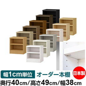 日本製 本棚 F★★★★ 低ホルムアルデヒド【イージーロック棚受タイプ】オーダー 本棚 収納 棚 書棚 ラック サイズオーダー 大容量 オーダーマルチラック 奥行40cm 高さ49cm 幅38cm【耐荷重 タフタイプ】