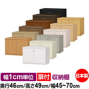 扉付 オーダー 本棚 収納 棚 書棚 ラック サイズオーダー 奥深 大容量 【送料無料】オーダーマルチラック 奥行46cm 高さ49cm 幅45〜70cm【標準タイプ】【オーダー本棚 本収納 シンプル 頑丈 棚