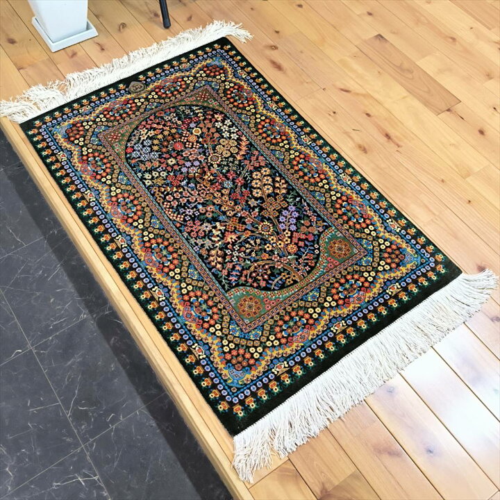 楽天市場】ペルシャ絨毯 【本物イラン産】 88x61cm クム シルク 