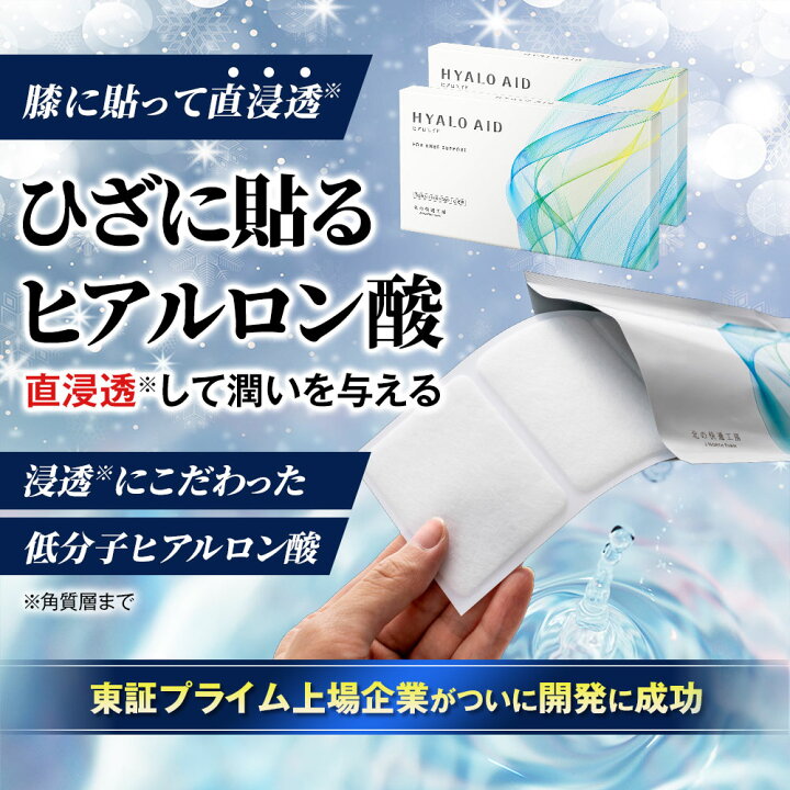 楽天市場】膝に貼るヒアルロン酸『ヒアロエイド』膝サポーター 付き 北 