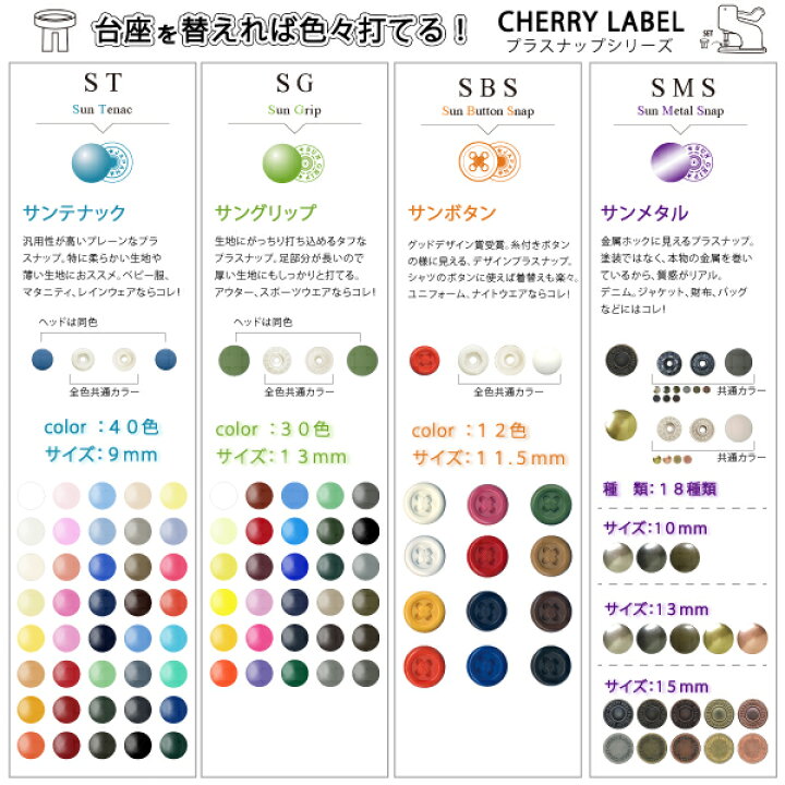 楽天市場】CHERRYLABEL ｱｿｰﾄｾｯﾄSG13mm全色セット AS-SG（ｶﾗﾌﾙ ﾁｪﾘｰ  