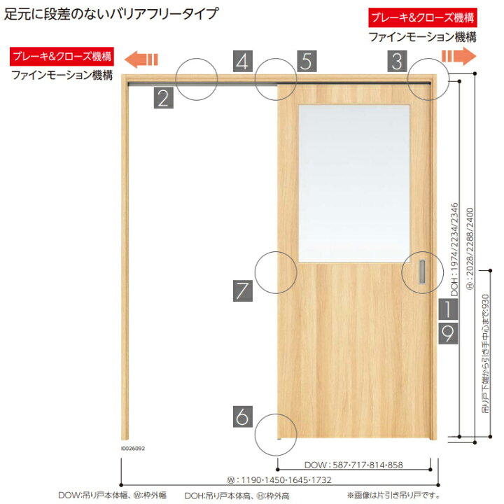 楽天市場】永大産業 片引き吊り戸セット 【デザイン6N】固定枠/額縁 