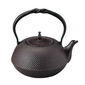 南部鉄器 鉄瓶 丸南部アラレ 1.6L 平型アラレ ひねりづる 茶色 急須 食器 送料無料 健康 実用的 プレゼント ギフト karlas