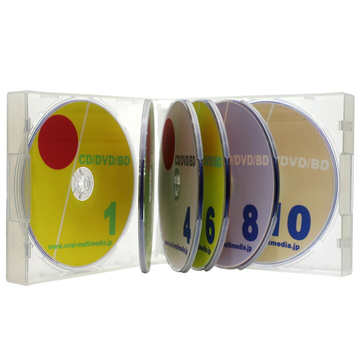 楽天市場 オーバルマルチメディア 割れにくいpp製35mm厚最大10枚収納 Pp35mm厚 10枚収納cdケース クリア1個 オーバルマルチメディア楽天市場店